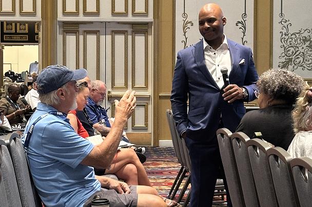 Two men in a podcast studio