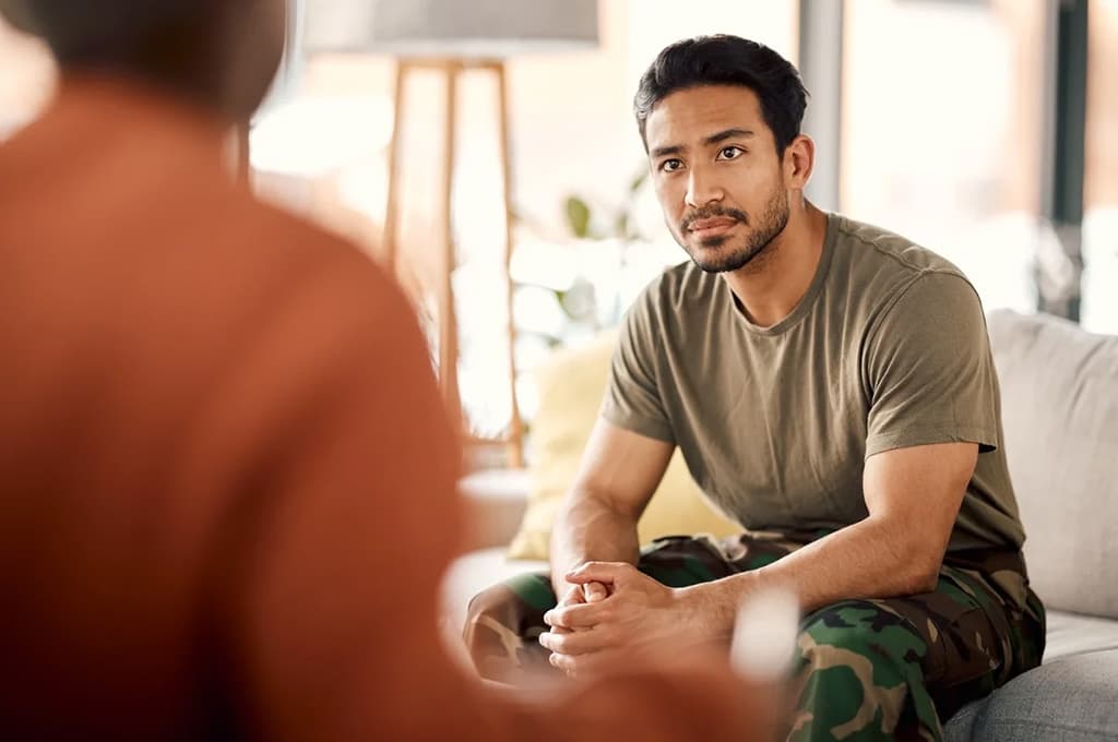 A veteran meets with his VA doctor