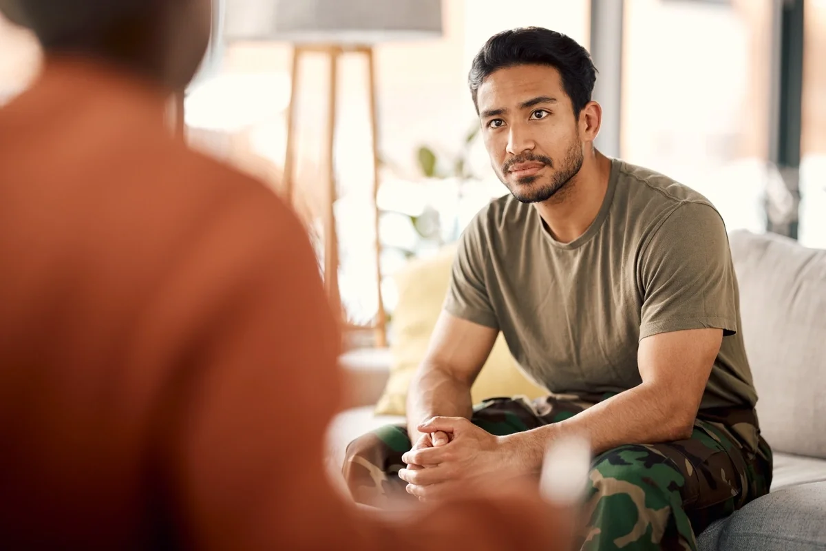 A veteran meets with his VA doctor